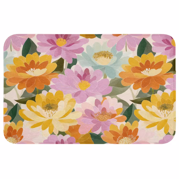 Lelies - Aquarel - Pastel Badmat middel 997 -3d