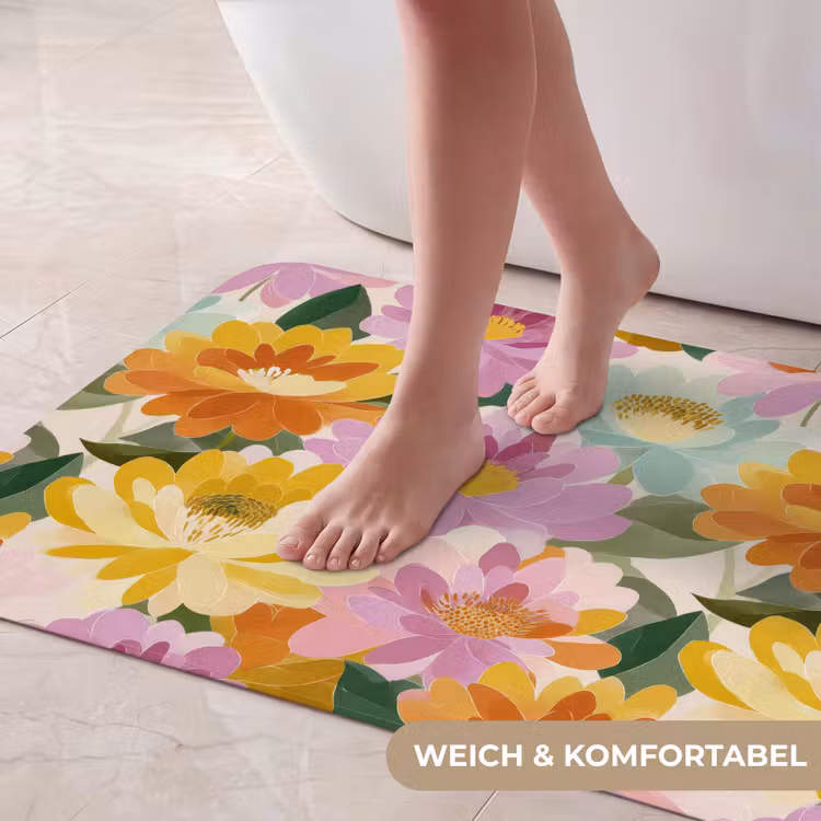 Lelies - Aquarel - Pastel Badmat middel 997 -USP_ZachtDE