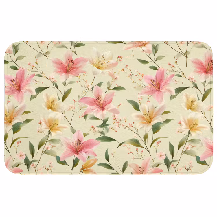 Lelies - Sereen - Kleurrijk Badmat middel 997 -3d