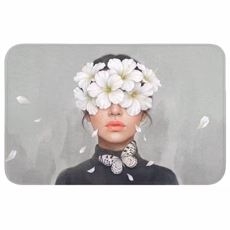 Lelies - Portret - Wit Badmat middel -3d