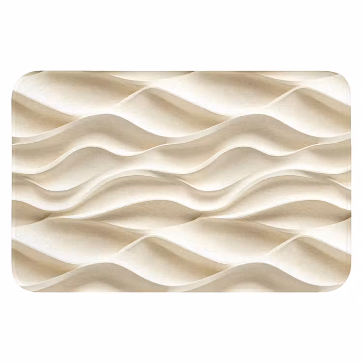 Lijnen - Golvend - Crème Badmat klein 997 -3d