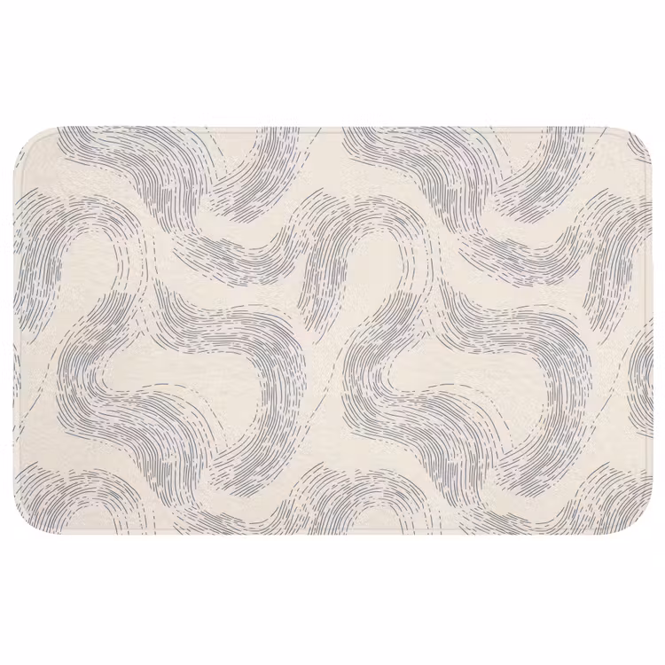 Lijnen - Patroon - Beige - Minimalistisch Badmat middel 997 -3d