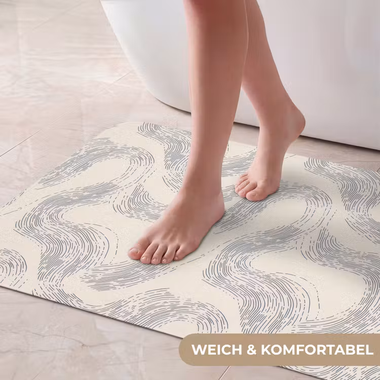 Lijnen - Patroon - Beige - Minimalistisch Badmat middel 997 -USP_ZachtDE