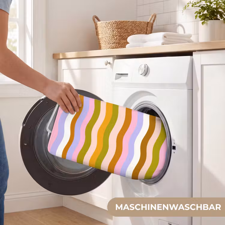 lijnen - Golven - Pastelkleuren - Patroon Badmat middel -USP_WasbaarDE