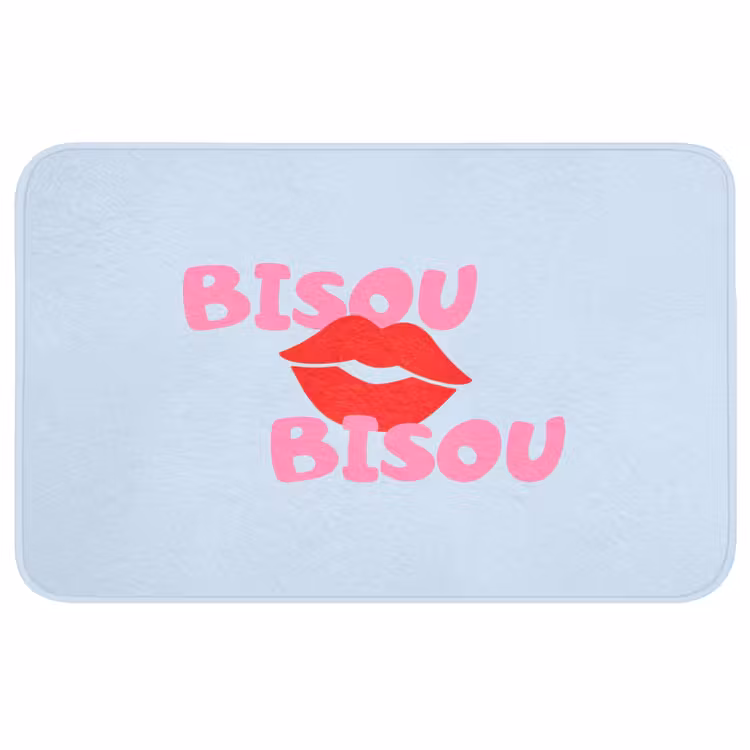 Lippen - Bisou - Blauw Badmat middel -3d