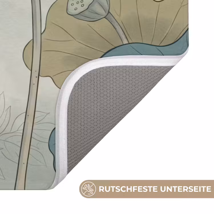 Lotus - Bloemen - Groen Badmat middel -USP_AntislipDE