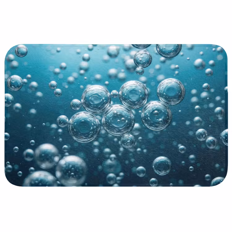 Luchtbellen - Dynamisch - Blauw Badmat middel -3d