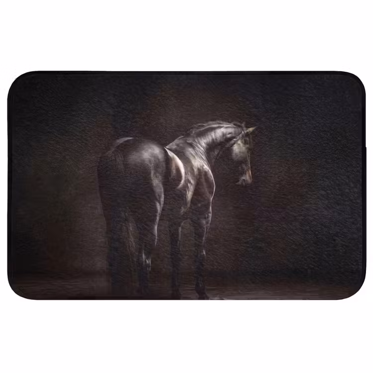 Krachtig - Paard - Donker Badmat middel -3d