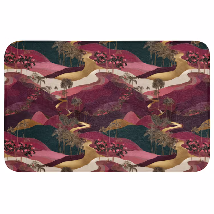 Magisch - Palmbomen - Goud Badmat middel 997 -3d
