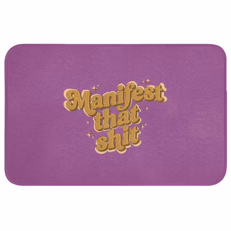 Manifest that shit - Paars - Glitter Badmat middel -3d