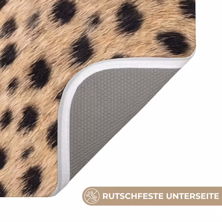 Vacht - Jachtluipaard - Zwart - Wit Badmat middel -USP_AntislipDE