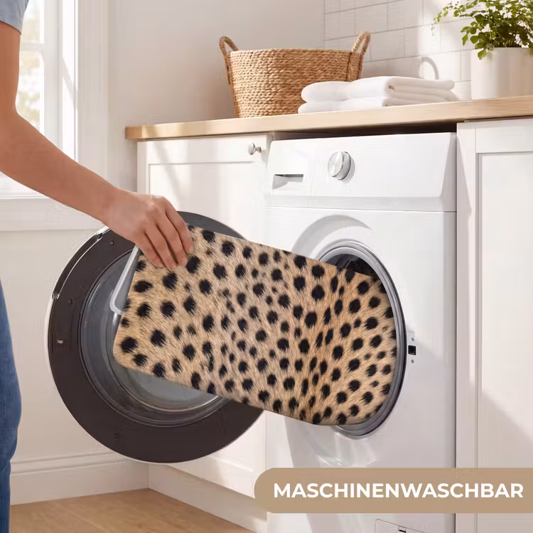 Vacht - Jachtluipaard - Zwart - Wit Badmat middel -USP_WasbaarDE