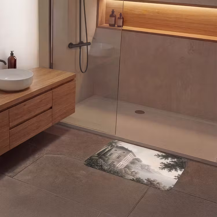 Zee - Villa - Beige Badmat middel -sfeer2