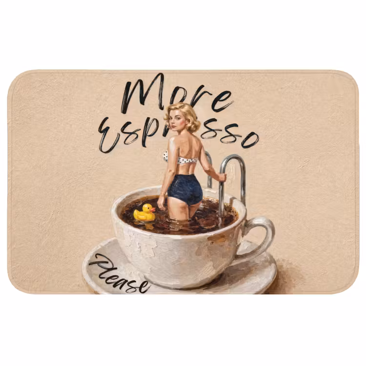 More espresso - Koffie - Eend Badmat middel -3d