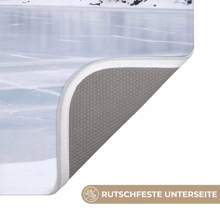 Meer - Dennen - IJs - Winter - Rustgevend Badmat middel -USP_AntislipDE