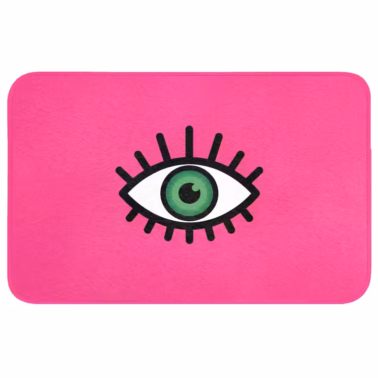 Minimalistisch - Oog - Roze Badmat middel -3d