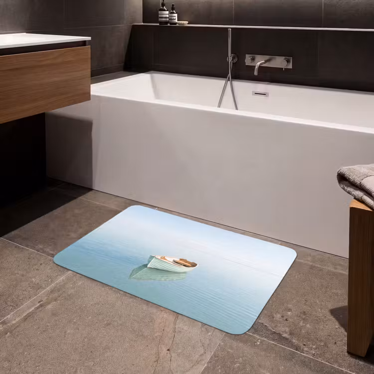 Minimalistisch - Boot - Zee Badmat middel -sfeer3