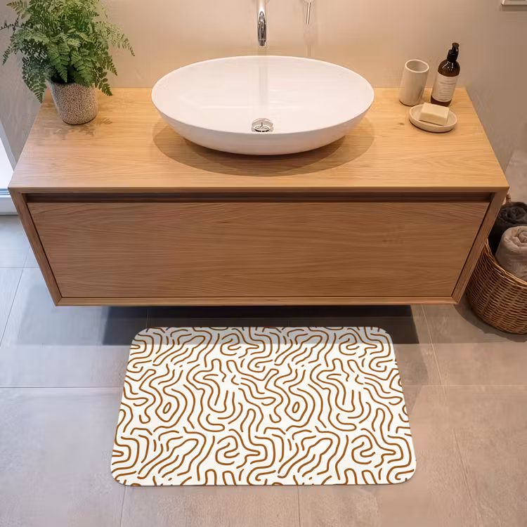 Minimalistisch - Patroon - Terracotta Badmat middel 997 -sfeer1