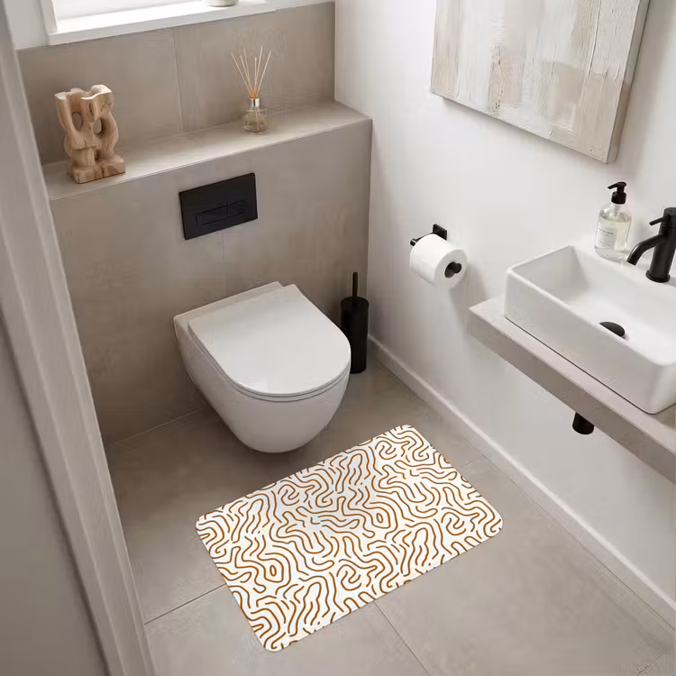 Minimalistisch - Patroon - Terracotta Badmat middel 997 -sfeer4