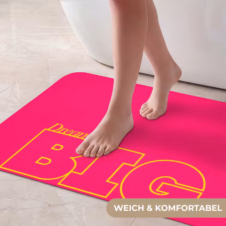 Minimalistisch - Roze - Dream big - Grafisch Badmat middel -USP_ZachtDE