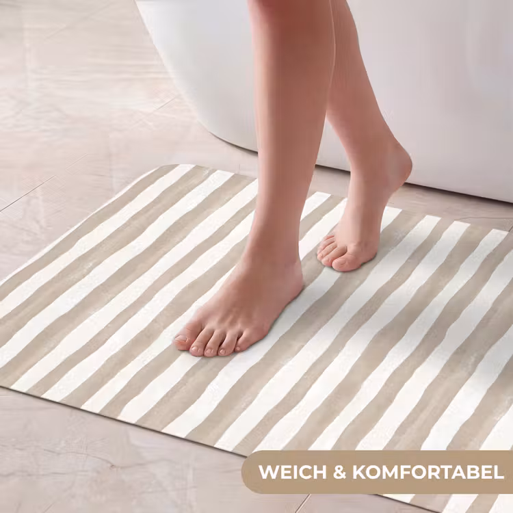 Minimalistisch - Strepen - Beige Badmat middel 997 -USP_ZachtDE
