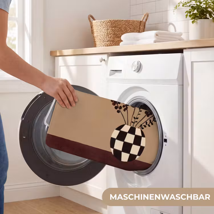 Minimalistisch - Vaas - Bloemen - Bruin Badmat middel -USP_WasbaarDE