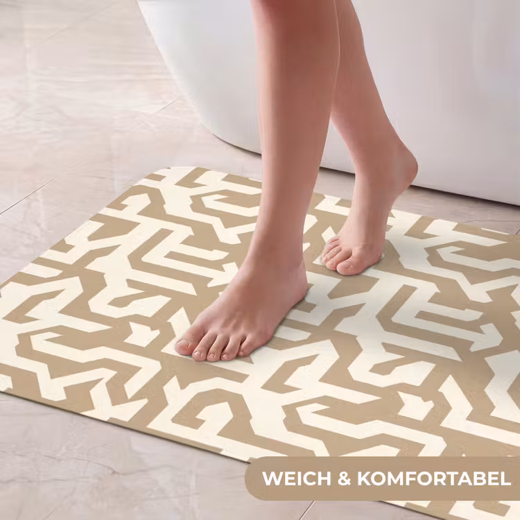 Modern - Abstract - Beige Badmat middel 997 -USP_ZachtDE