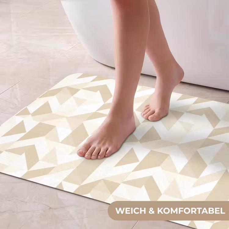 Modern - Abstract - Beige Badmat middel 997 -USP_ZachtDE