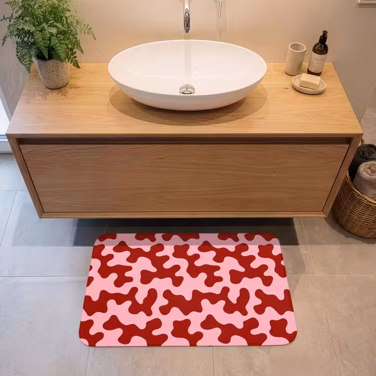 Modern - Abstract - Rood Badmat middel 997 -sfeer1