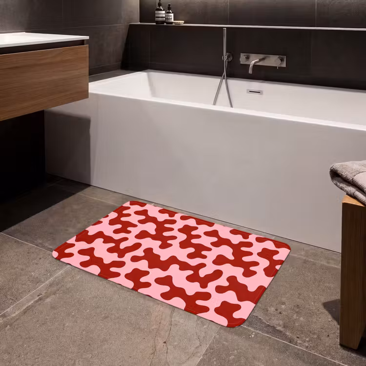 Modern - Abstract - Rood Badmat middel 997 -sfeer3