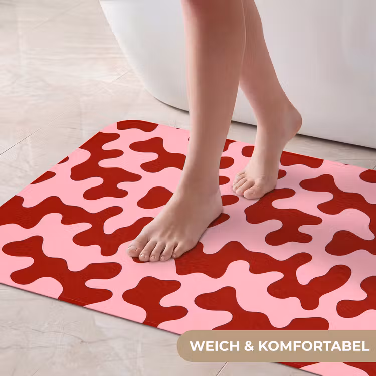 Modern - Abstract - Rood Badmat middel 997 -USP_ZachtDE