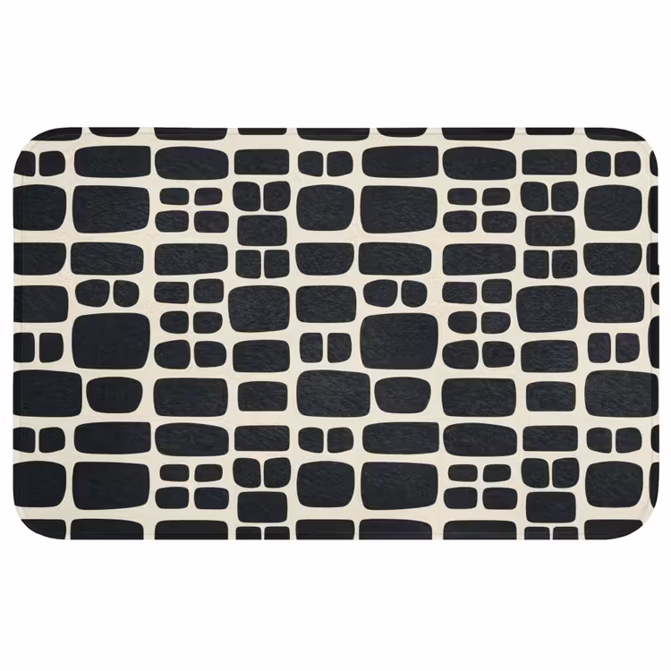 Modern - Organisch - Zwart Badmat middel 997 -3d