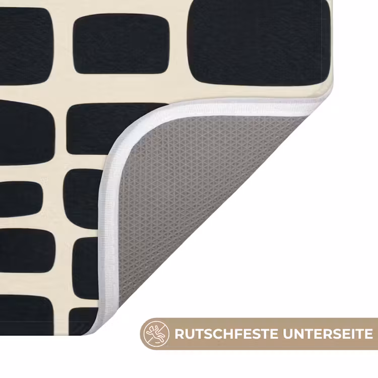 Modern - Organisch - Zwart Badmat middel 997 -USP_AntislipDE