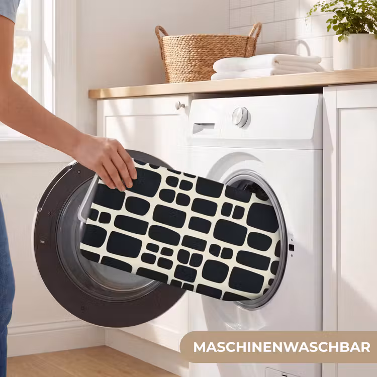Modern - Organisch - Zwart Badmat middel 997 -USP_WasbaarDE