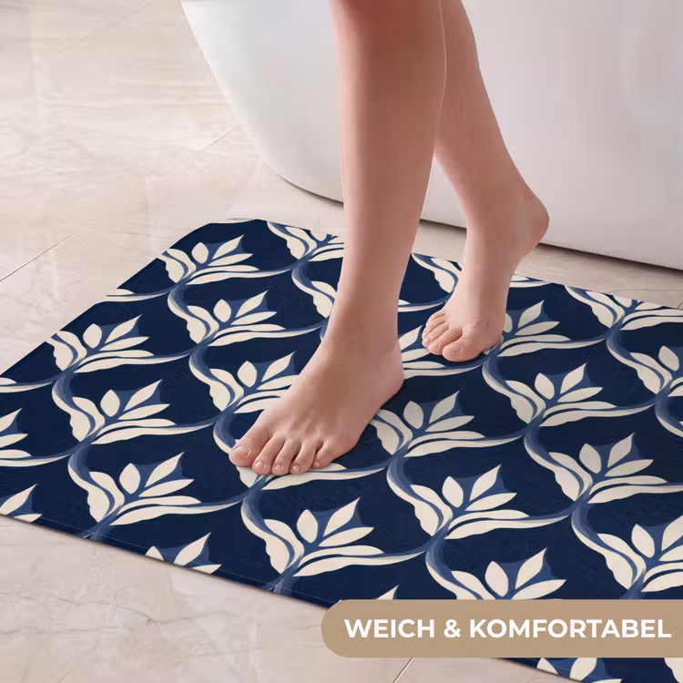 Modern - Ontwerp - Blauw Badmat middel 997 -USP_ZachtDE