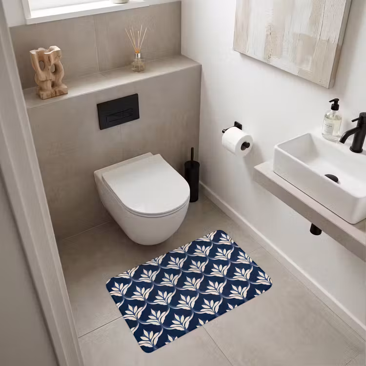 Modern - Ontwerp - Blauw Badmat middel 997 -sfeer4