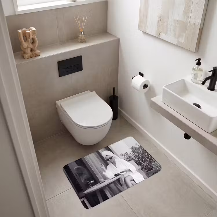Modern - Vrouw - Zwart - Wit Badmat middel -sfeer4
