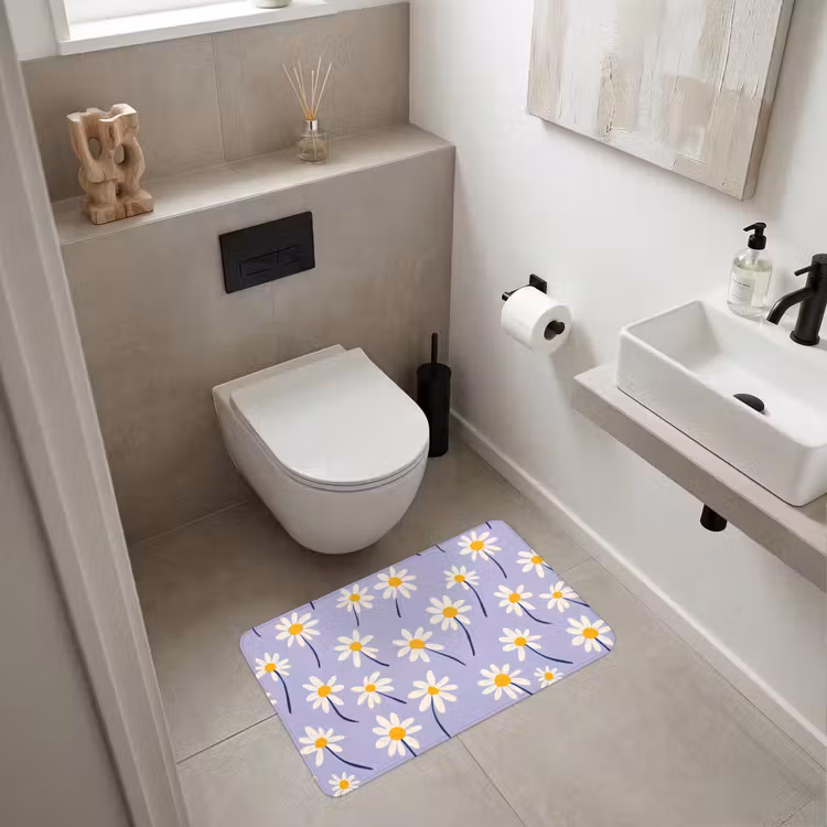 Modern - Madelief - Paars Badmat middel 997 -sfeer4