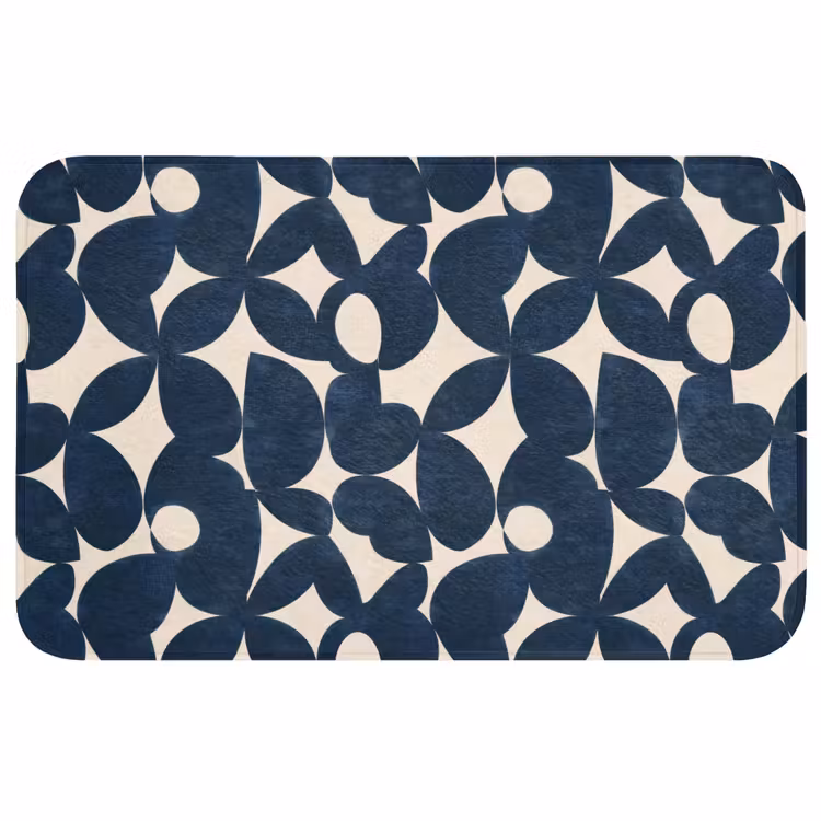 Modern - Geometrisch - Blauw Badmat middel 997 -3d