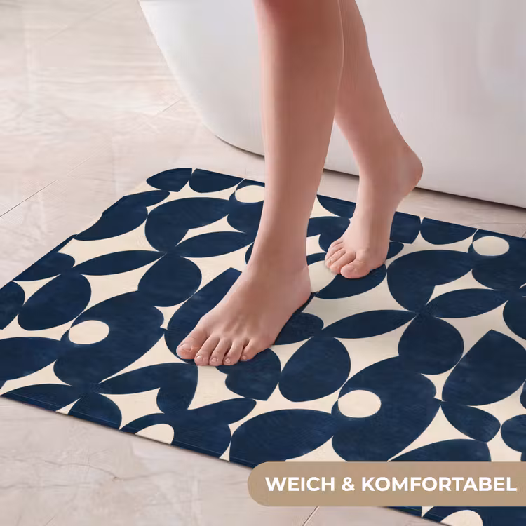 Modern - Geometrisch - Blauw Badmat middel 997 -USP_ZachtDE