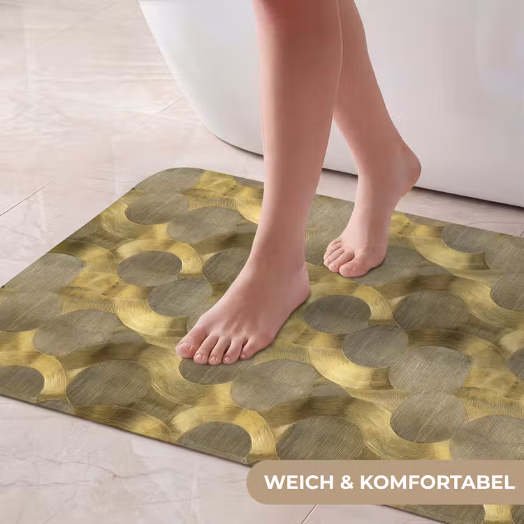 Modern - Geometrisch - Goud Badmat middel 997 -USP_ZachtDE