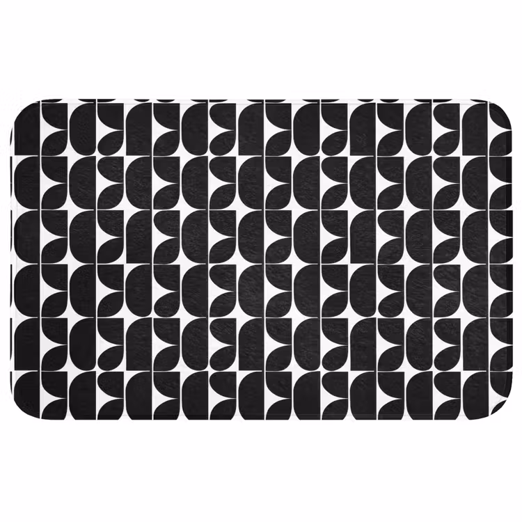 Modern - Geometrisch - Zwart Badmat middel 997 -3d