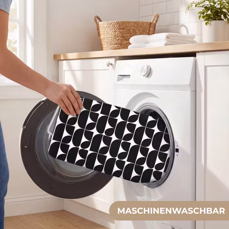 Modern - Geometrisch - Zwart Badmat middel 997 -USP_WasbaarDE