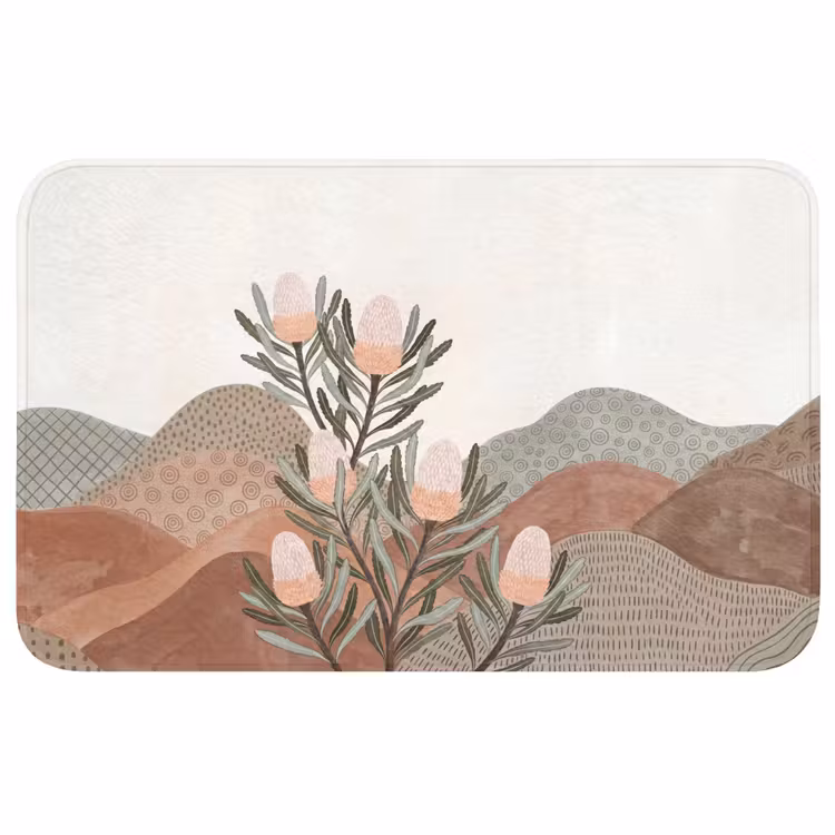 Modern - Heuvels - Terracotta Badmat middel -3d
