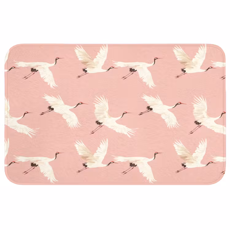Modern - Kraanvogels - Roze Badmat middel 997 -3d