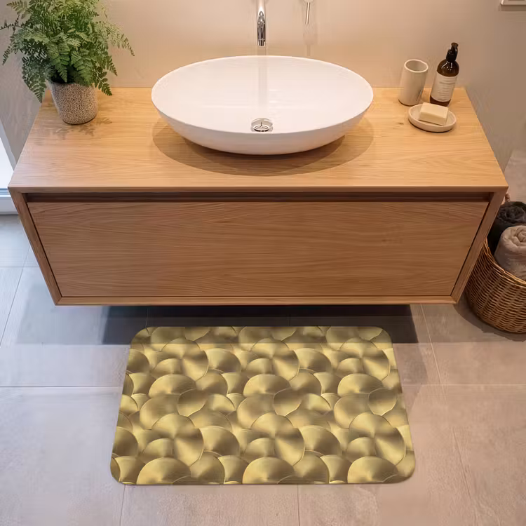 Modern - Cirkel - Goud Badmat middel 997 -sfeer1