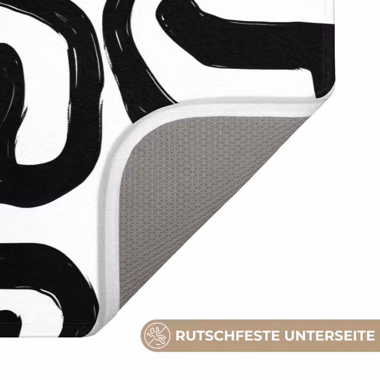 Modern - Lijnen - Zwart Badmat middel 997 -USP_AntislipDE