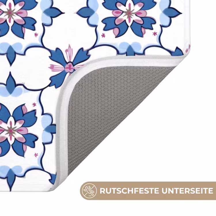 Modern - Patroon - Blauw - Roze Badmat middel 997 -USP_AntislipDE