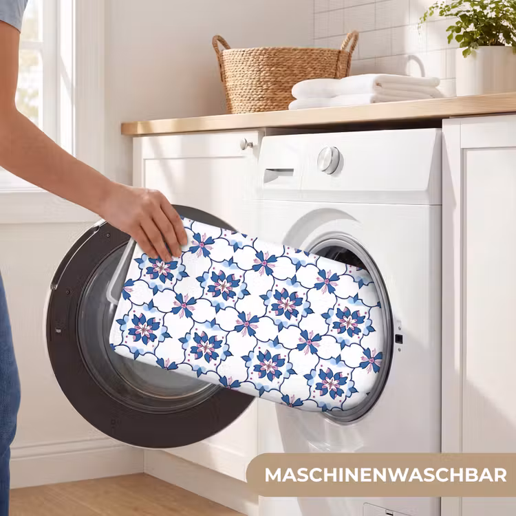 Modern - Patroon - Blauw - Roze Badmat middel 997 -USP_WasbaarDE