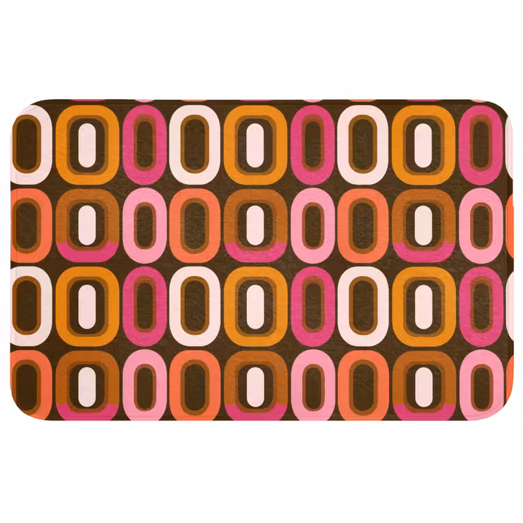 Modern - Retro - Kleurrijk Badmat middel 997 -3d